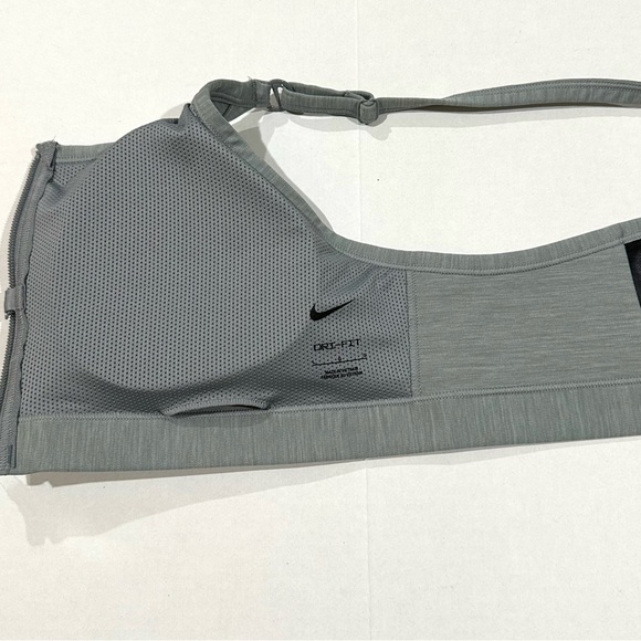 Women's Nike Dri-Fit Indy Zip-Front Padded Sports Bra Gray DD1197-073 NWT - Picture 7 of 16